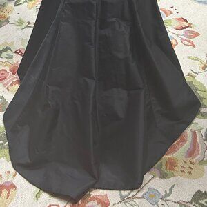 Formal full length black silk skirt with train